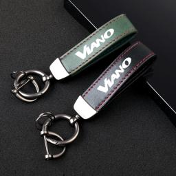 Cordão de couro de luxo chaveiro carro chaveiro jóias para amg vito acessórios do carro com logotipo - Image 3