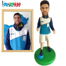 Figura Bobblehead feita à mão personalizada, boneca de argila personalizada em fotos, estatueta de pessoa real personalização 3D, presente de Natal para homens - Image 3