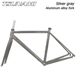 Quadro de bicicleta de estrada tsunami, liga de alumínio r1, freio de aro 700c, braçadeira c, quadro traseiro de bicicleta, garfo de carbono, novo, 2024 - Image 4