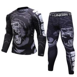 Boxe masculino Compressão Sport Set, Rashguard, Jitsu Bjj Rash Guard, Conjuntos de Kickboxing, Muay Thai Jersey, MMA Sportswear - Image 5