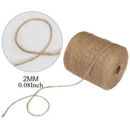 2mm 100 m/lote fio de juta natural cabo de fio marrom corda de juta para diy artesanato embrulho de presente casamento decoração de natal - Image 2