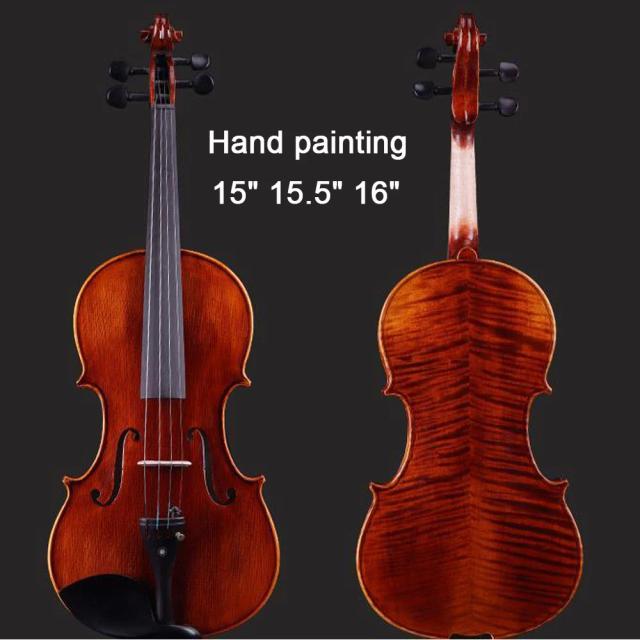Viola Profissional Artesanal com Case de Foam Vermelho e Bege, Acabamento em Verniz e Frete Grátis para Tamanhos 15", 15.5" e 16"