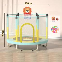Trampolim para crianças, Jumping Exercício com rede protetora, Indoor Sports Entertainment, Diâmetro 1.5m - Image 2