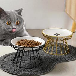 Cerâmica levantada Pet Food Bowl, Água Treats para gatos e cães, Alimentação ao ar livre Suprimentos, Beber acessórios, Doggie Cat Stand Bowl - Image 1