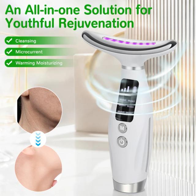 Dispositivo de Beleza Facial e do Pescoço com Massagem Vibratória para Lifting e Cuidados Pessoais em Casa