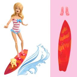 Nk cor aleatoriamente 2 itens/conjunto = 1 peça de prancha de surf + 1 par de sapato bota legal verão praia brinquedo esportivo para boneca barbie acessórios engraçados - Image 4