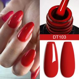 MEET ACROSS-Esmalte Semi Permanente, Soak Off Gel, Verniz UV, Base de Manicure, Top Coat Matte, Nail Art, Cristal, Vermelho, 7ml - Image 3