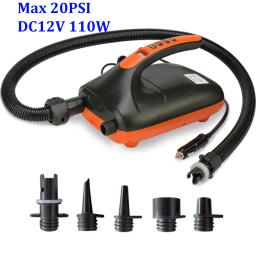 Bomba de ar elétrica de estágio duplo SUP inflável Stand Up Paddle, placa de surf bomba inflável inteligente, 20 PSI, 16 PSI, 12V, 110W - Image 1
