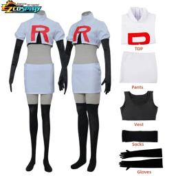 Anime cosplay traje para adulto equipe foguete jessie musashi james kojirou halloween cosplay traje conjunto completo traje - Image 4