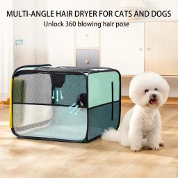 Pet Secagem Caixa Soprando Cabelo Secador Gato Gaiola Cães Secador Cabelo Blow Box Grooming House Bag Pet Sala Seca Sistema de Secagem Mãos Livres - Image 1