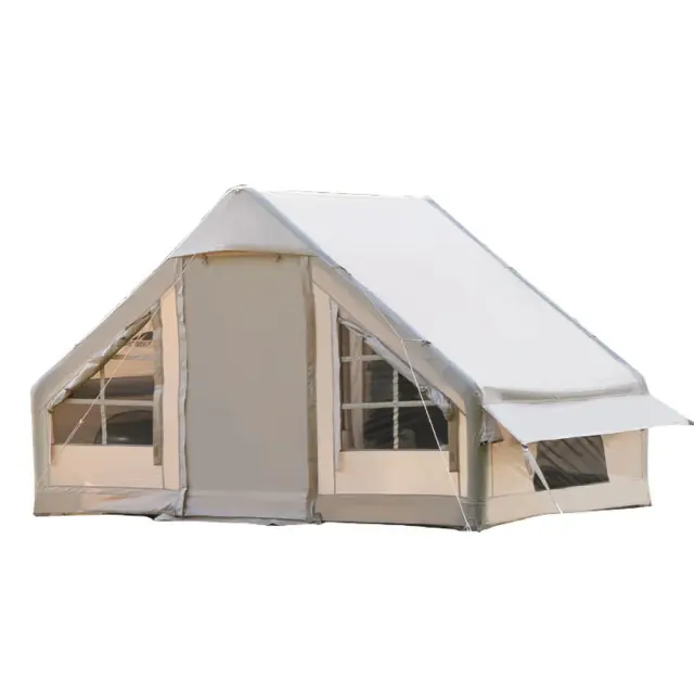 Barraca Inflável Impermeável para Acampamento: Portátil e Fácil de Montar para 4-8 Pessoas com Dossel