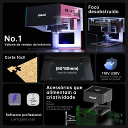 Daja dj6 gravador a laser mini portátil bluetooth diy corte máquina de gravura gravar marca madeira pintado metal acrílico vidro couro - Image 5