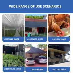 Black Sunshade Net, Planta Sombreamento, Cobertura de Estufa, Mesh Fence, Privacy Screen, Jardim Sun Shed, Exterior Anti-UV, 70 a 80%, 12PIN - Image 6