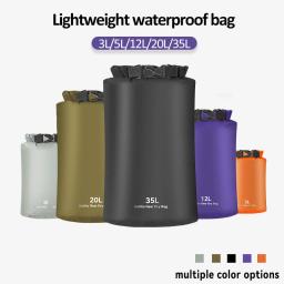 Saco seco impermeável para caiaque, natação, trekking, canoagem, ginásio flutuante sacos, acessórios de praia, rafting saco, 3L, 5L, 12L, 20L, 35L, 1pc - Image 2