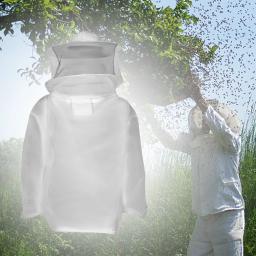 Jaqueta de apicultor com véu de esgrima respirável com chapéu equipar terno jaqueta de apicultor jaquetas de trabalho de campo com bolsos úteis - Image 4