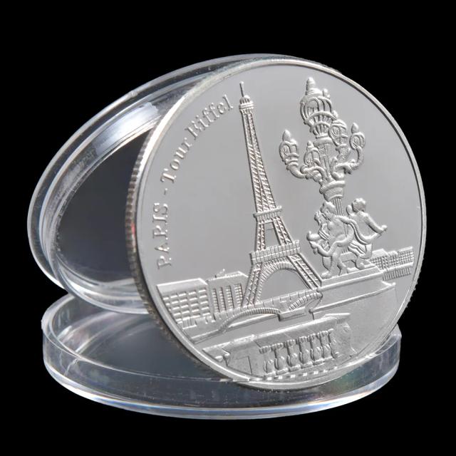 Coleção de Moedas Comemorativas da Torre Eiffel em Ouro e Prata - Artesanato Exclusivo de Paris