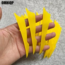 100 pçs 4 "tiro com arco flecha penas fletching amarelo picada forma palhetas de peru reais asas direita esquerda para acessórios arco - Image 2