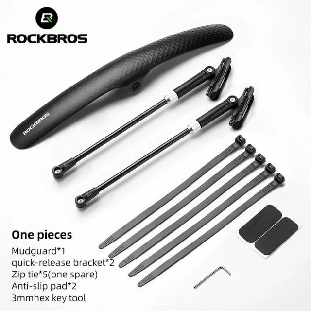 Pára-lamas Ajustáveis ROCKBROS para Bicicleta - Dianteiro e Traseiro, Compatível com Pneus 700C, Universal, Ideal para Ciclismo