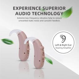 MelingB21-Powerful BTE Amplificador Auditivo, Auxílio para Idosos, Assist Sound Device com Earbuds, Voice Enhancer, PASD - Image 2