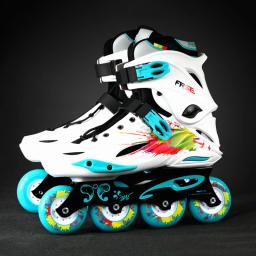 Patins inline profissionais para homens e mulheres, tênis de patinação rápida, patins ao ar livre, branco e preto, tamanho 30-44, adulto e infantil - Image 1