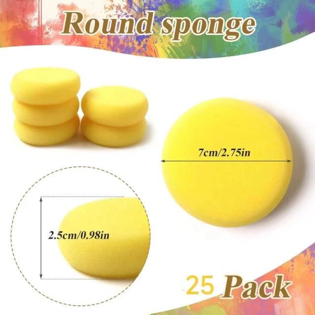 Esponjas Circulares para Pintura e Cerâmica - Conjunto de 10 e 20 Peças para Artesanato e Aquarela