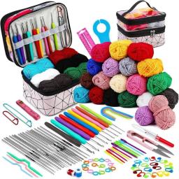 Kaobuy-Kit de crochê iniciante com fios, acessórios completos, perfeito para adultos e crianças, 105pcs - Image 1