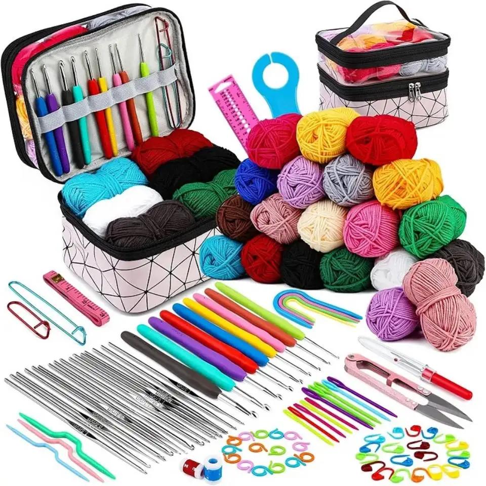 Kaobuy-Kit de crochê iniciante com fios, acessórios completos, perfeito para adultos e crianças, 105pcs - Image 1