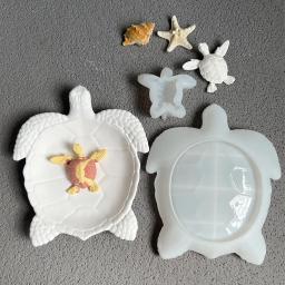 Molde de gesso para artesanato de tartaruga marinha, bandeja grande de armazenamento de tartaruga, resina epóxi, molde de silicone, decoração de casa, prato de armazenamento de chave, moldes de concreto - Image 1