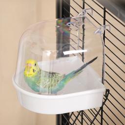 Banheira Pendurada para Papagaio, Fácil de Instalar Budgie Cage, Pet Bird Bath Box, Water Shower Bowl, Small Bird Cage Acessórios - Image 1