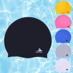 Touca de natação de silicone das mulheres dos homens nadar piscina esporte aquático mergulho banho cabelo longo à prova dwaterproof água bonés chapéu para adultos adolescente crianças novo - Image 1