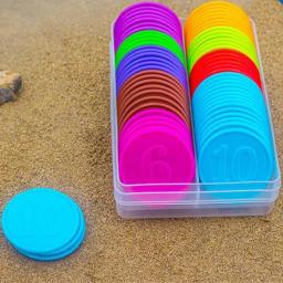 Plastic Coin Card Set, Aprendendo Moeda, Multi Valor, Student Point, Gaming Tokens, Exchange Learning Rewards, Card Game, 80Pcs - Image 1