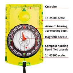 Outdoor Waterproof Camping Compass, Gadget de navegação, Caminhadas, Viagem, Mochila, Mapa, Leitura, Scout, Crianças - Image 3