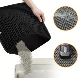 Tapete de areia para gato com presente Camada dupla Tapete impermeável para animais de estimação Almofada de areia antiderrapante Cama lavável Almofada limpa Pet Clean Supplies - Image 4