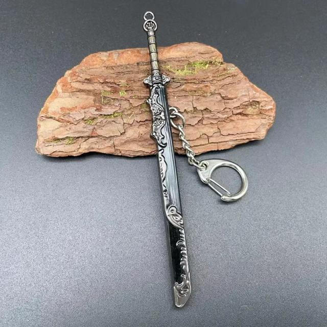 Mini Espada Chinesa Antiga - Decorativa e Artesanal, Ótima Opção de Chaveiro, 12cm