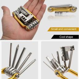 11 em 1 kit de ferramentas de reparo de bicicleta mountain bike chave de fenda corrente hex falou multifuncional conjunto de reparo de bicicleta ferramenta de ciclismo - Image 4