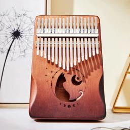 17 21 teclas kalimba polegar piano madeira maciça folheado teclado instrumento musical kalimba dedo piano presente de natal para amantes da música - Image 1
