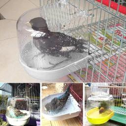 Banheira transparente para pássaros pequenos, fácil de limpar, gaiola coberta para animais de estimação, papagaio, canário, periquitos - Image 1