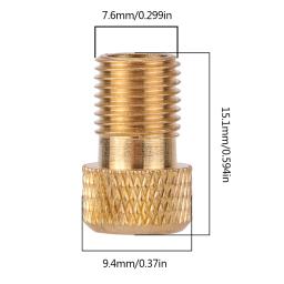 Adaptador de válvula de pneu de bicicleta presta para schrader, adaptador de cobre dourado para bomba de bicicleta, conectores de válvula de pneu f/v para conversor a/v - Image 6