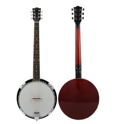Importado Rose Fingerboard Banjo Guitar, Instrumento Musical Iniciante, Presente com Saco, Tuner Strap Parts, 6 Cordas - Image 2