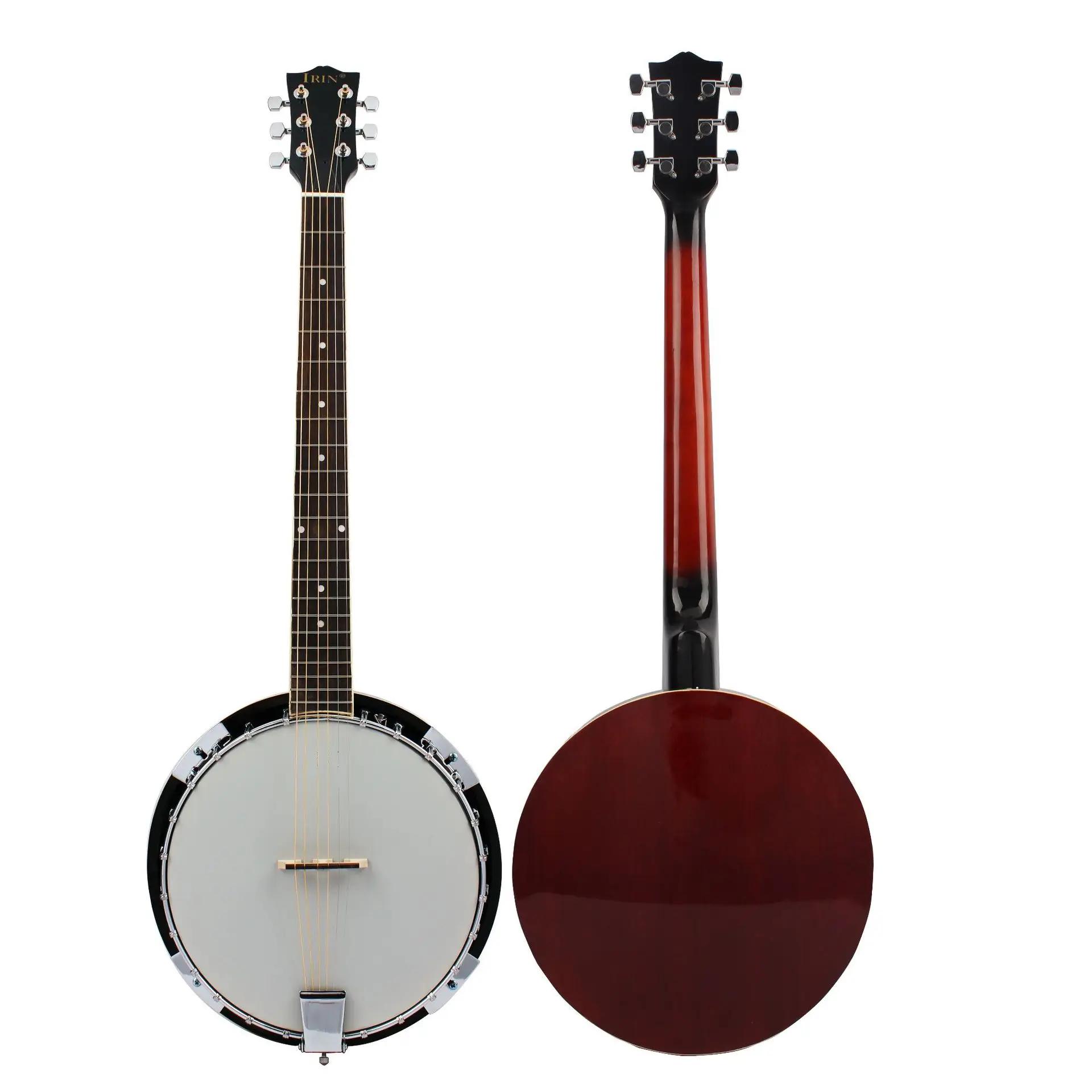 Importado Rose Fingerboard Banjo Guitar, Instrumento Musical Iniciante, Presente com Saco, Tuner Strap Parts, 6 Cordas - Image 1