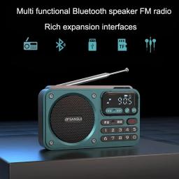 Sansui-portátil de bolso FM rádio, Bluetooth Speaker, gravador ao ar livre, impermeável, Wireless HIFI, Music Player, suporta cartão TF, FLAC - Image 2