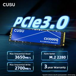 Cusu M2 SSD 1TB 2TB NVMe SSD 512GB 256GB Disco rígido PCIe3.0 x4 Disco de estado sólido interno para laptop desktop - Image 3
