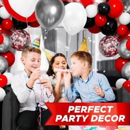 Balão Garland Arch Kit para Decoração Festa de Graduação, Decorações de Aniversário, Vermelho, Preto, Prata, Branco, Baby Shower, 1 Conjunto - Image 5