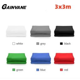 GAINVANE-fundo de tela verde para fotografia, pano de fundo, algodão, cromakey, decoração, musselina, estúdio de fotografia, vídeo, 3x3m - Image 1