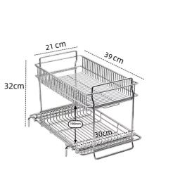 Tryhomy IGT Cesta de drenagem de acampamento de aço inoxidável cabide de camada dupla adequado para acampamento IGT rack de expansão lateral de mesa ﻿ - Image 3