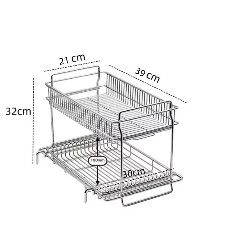 Tryhomy IGT Cesta de drenagem de acampamento de aço inoxidável cabide de camada dupla adequado para acampamento IGT rack de expansão lateral de mesa ﻿ - Image 1
