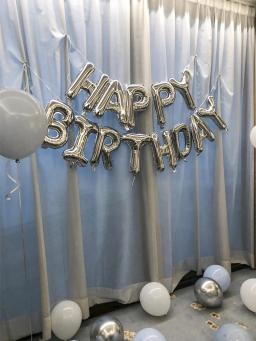 Conjunto de balões para festa de aniversário, conjunto de balões com carta, látex preto e branco, 16 polegadas, 31 unid - Image 3