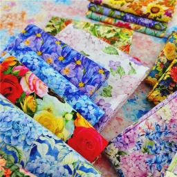 Tecido Impresso De Flor De Algodão Puro, Pintura A Óleo, Pintura De Arte, Vestidos De Costura, Roupas, Meio Metro - Image 1