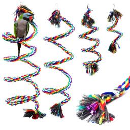 Papagaio Pássaro Em Pé Brinquedo Corda De Algodão Brinquedo Colorido, Mastigar Poleiros, Barra de Suporte para Pássaro, Acessórios para Gaiola, Pet Supplies - Image 1