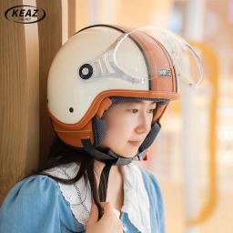 Motocicleta rosto aberto metade capacete para homens e mulheres, ciclismo equipamento, motocicleta acessórios, nova tendência - Image 1